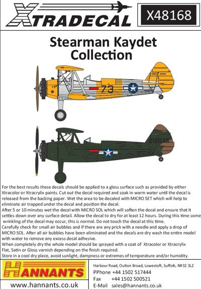 Xtradecal 48168 1:48 Boeing Stearman Kaydet