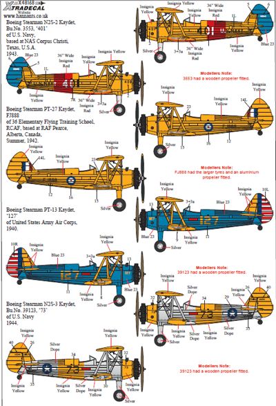 Xtradecal 48168 1:48 Boeing Stearman Kaydet