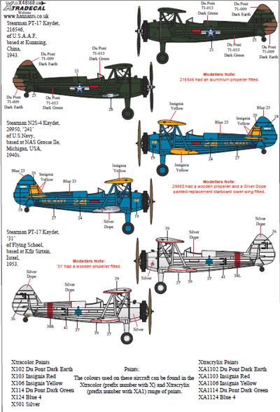 Xtradecal 48168 1:48 Boeing Stearman Kaydet