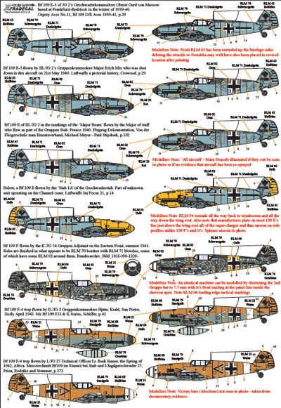 Xtradecal 48169 1:48 Messerschmitt Bf-109E/F/G Part 1