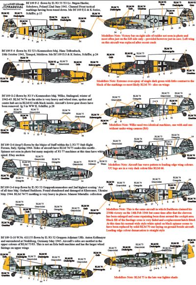 Xtradecal 48169 1:48 Messerschmitt Bf-109E/F/G Part 1