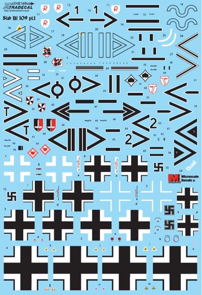 Xtradecal 48169 1:48 Messerschmitt Bf-109E/F/G Part 1