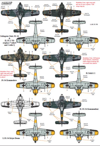 Xtradecal 48170 1:48 Focke-Wulf Fw-190 in Stab Markings Part 1