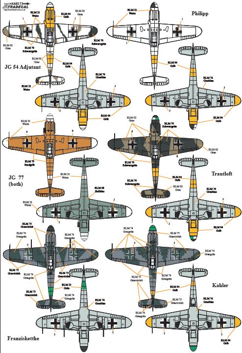 Xtradecal 48173 1:48 Messerschmitt Bf-109s with Stab Markings Part 2