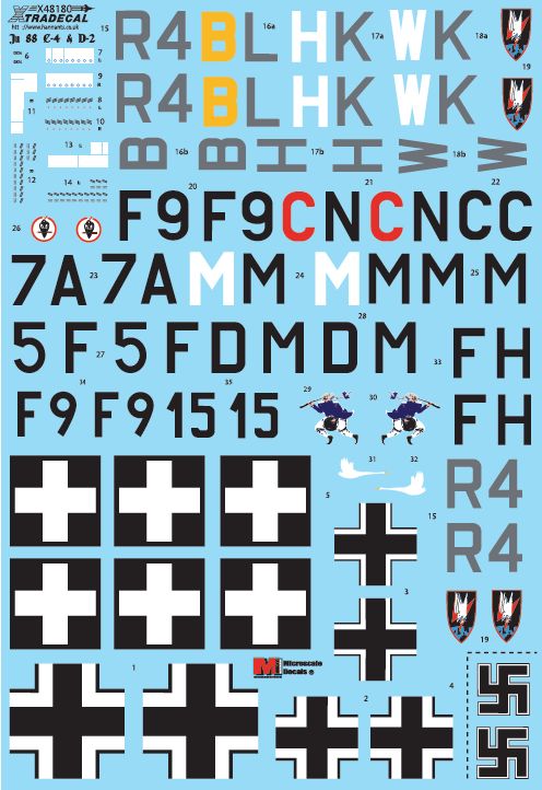 Xtradecal 48180 1:48 Junkers Ju-88C/D