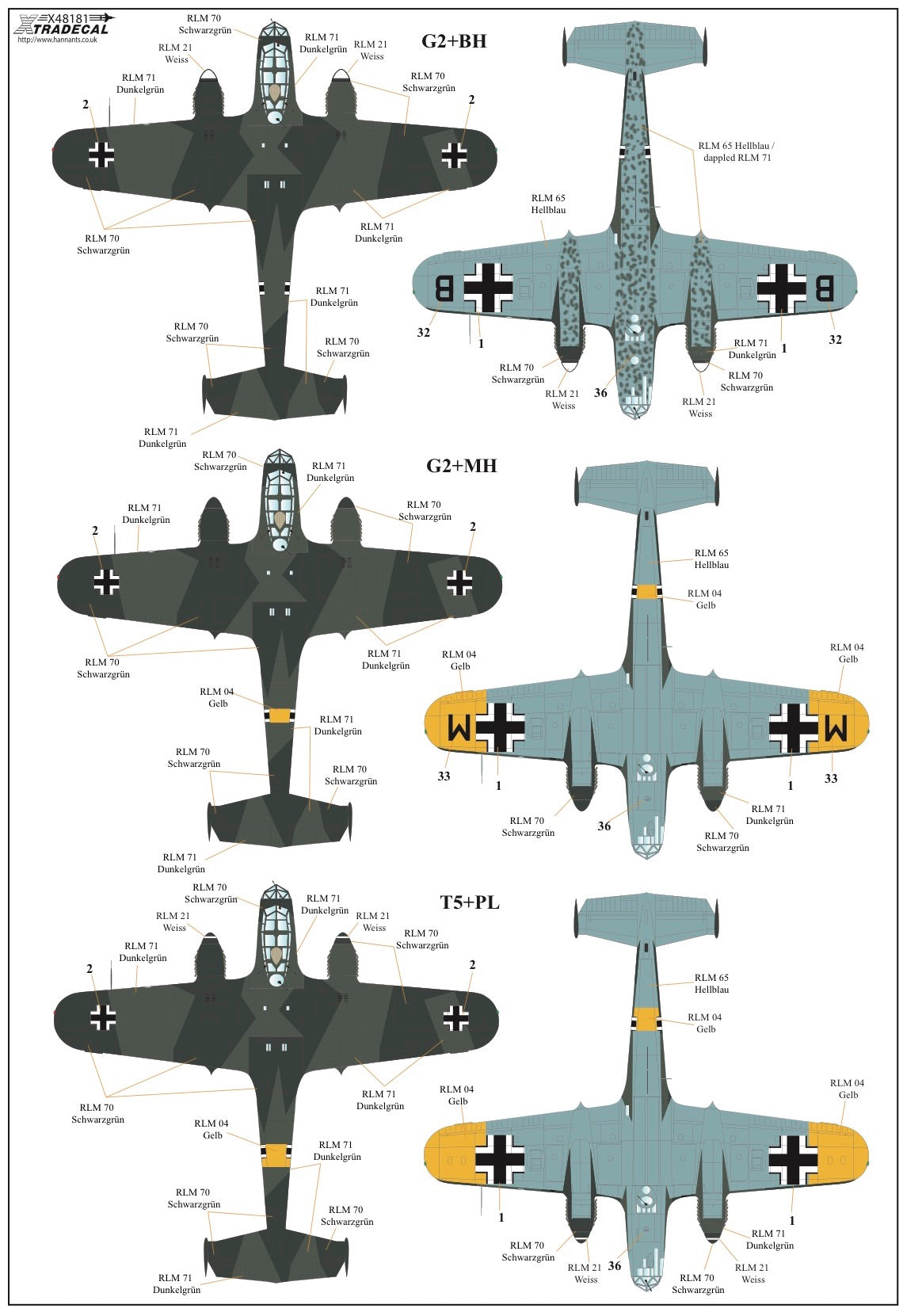 Xtradecal 48181 1:48 Dornier Do-215's