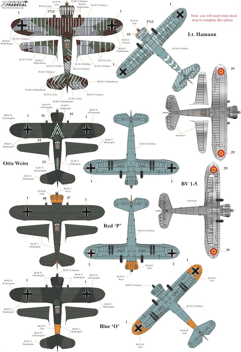 Xtradecal 48182 1:48 Henschel Hs-123A-1/B-1