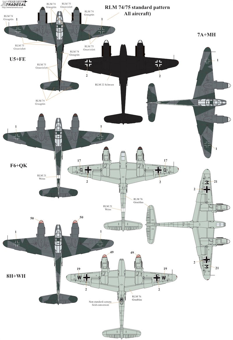 Xtradecal 48185 1:48 Messerchmitt Me-410A-1