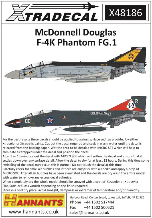 Xtradecal 48186 1:48 McDonnell-Douglas F-4K Phantom FG.1