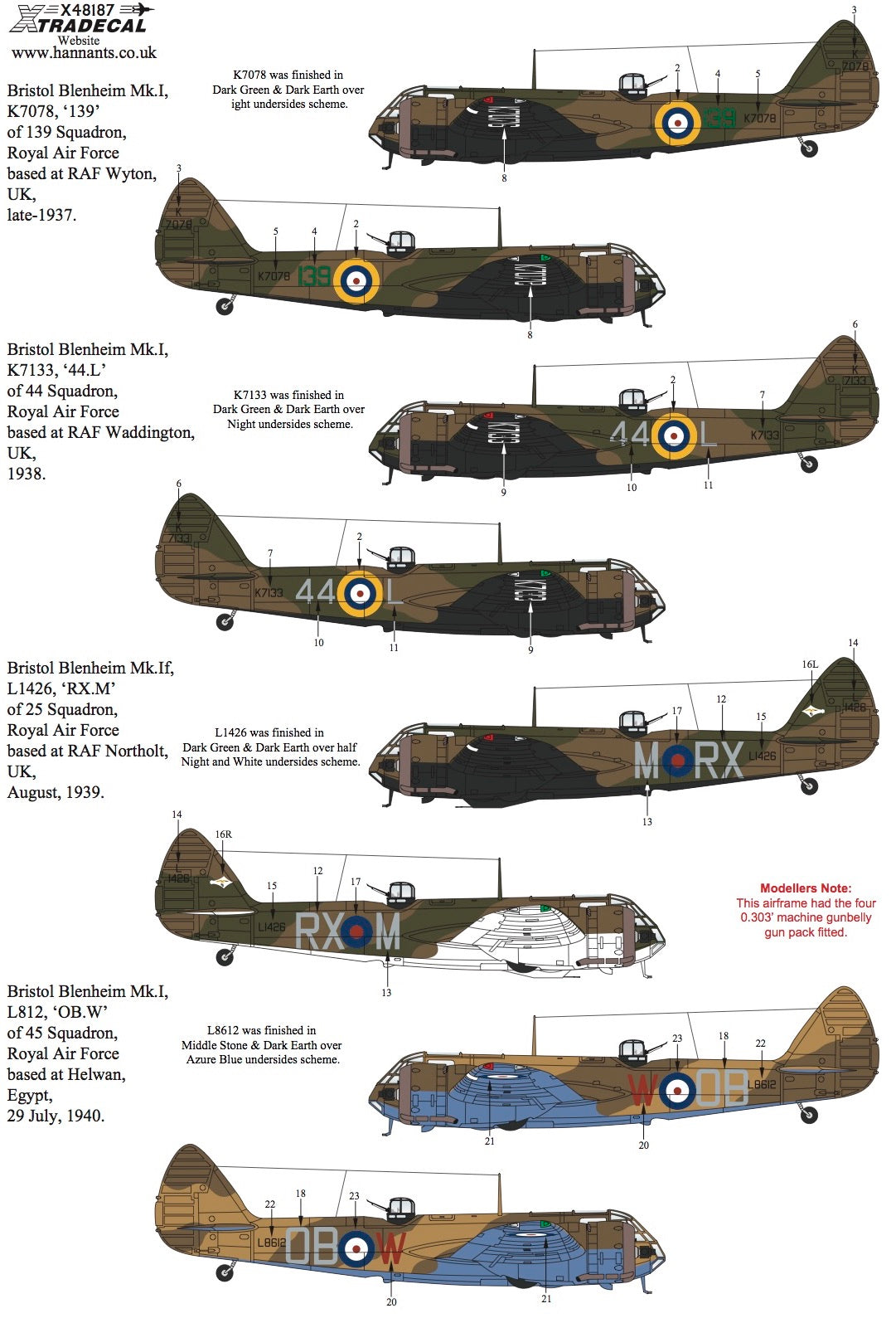 Xtradecal 48187 1:48 Bristol Blenheim Mk.I/Mk.IF Part 1