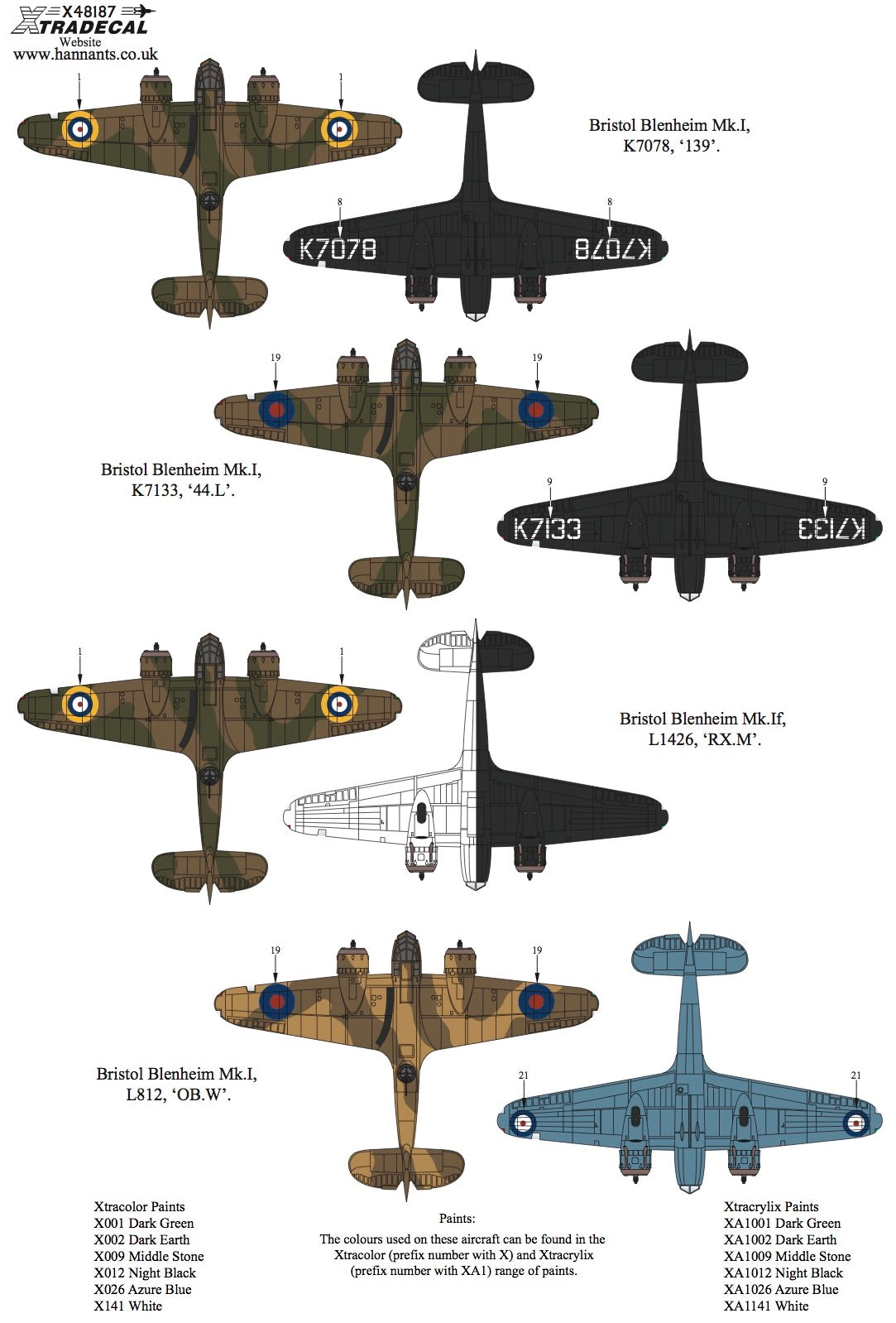 Xtradecal 48187 1:48 Bristol Blenheim Mk.I/Mk.IF Part 1