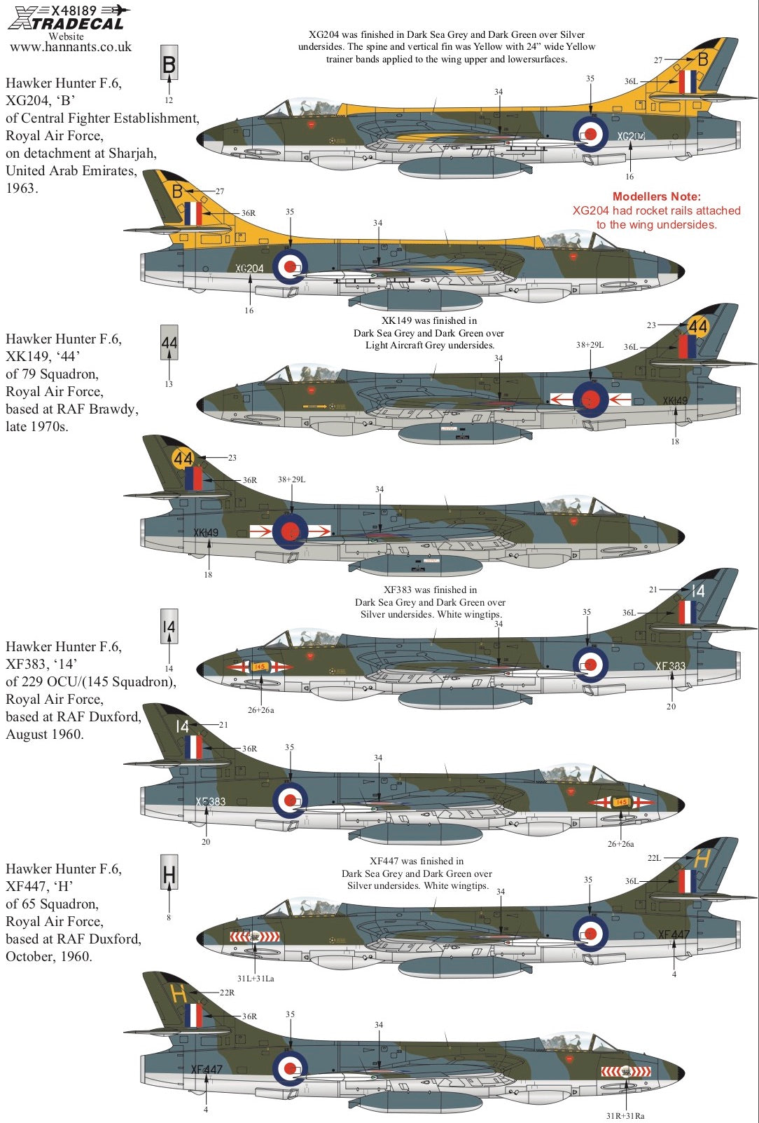 Xtradecal 48189 1:48 Hawker Hunter F Mk.6 Part 1