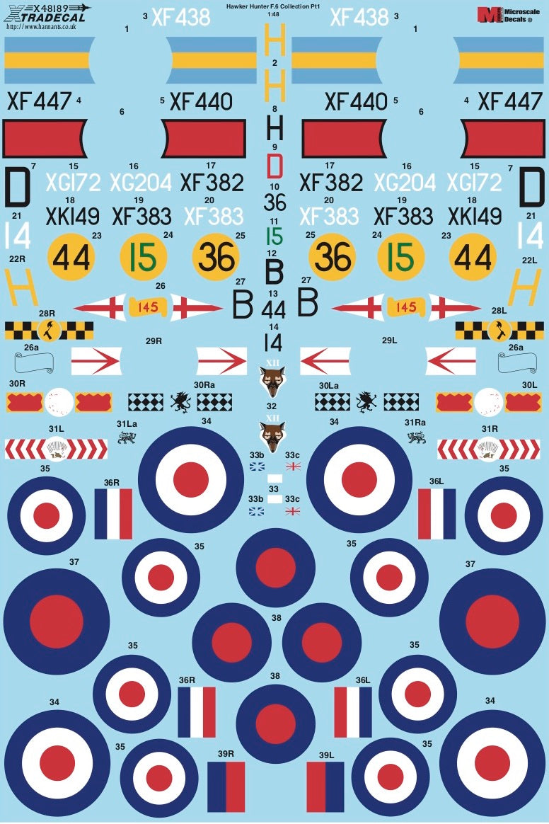 Xtradecal 48189 1:48 Hawker Hunter F Mk.6 Part 1