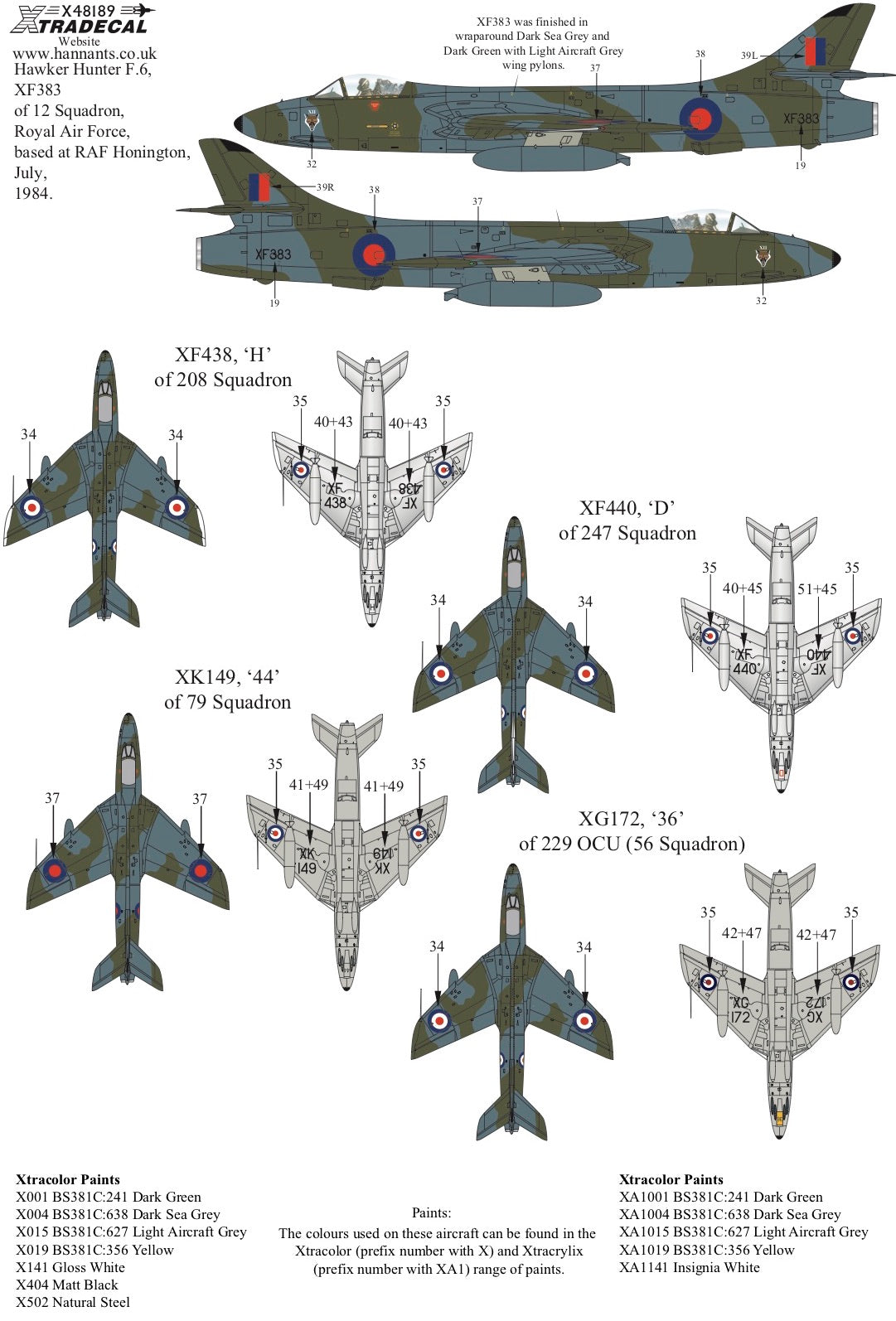 Xtradecal 48189 1:48 Hawker Hunter F Mk.6 Part 1