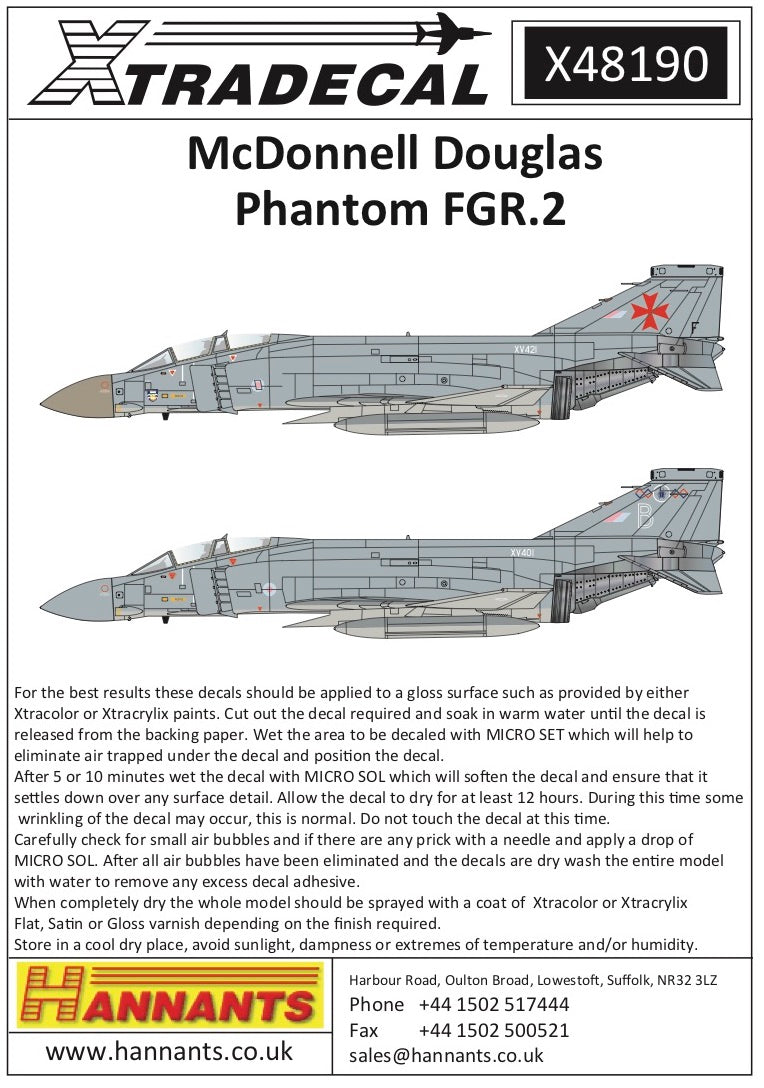 Xtradecal 48190 1:48 McDonnell-Douglas FGR.2 Phantom