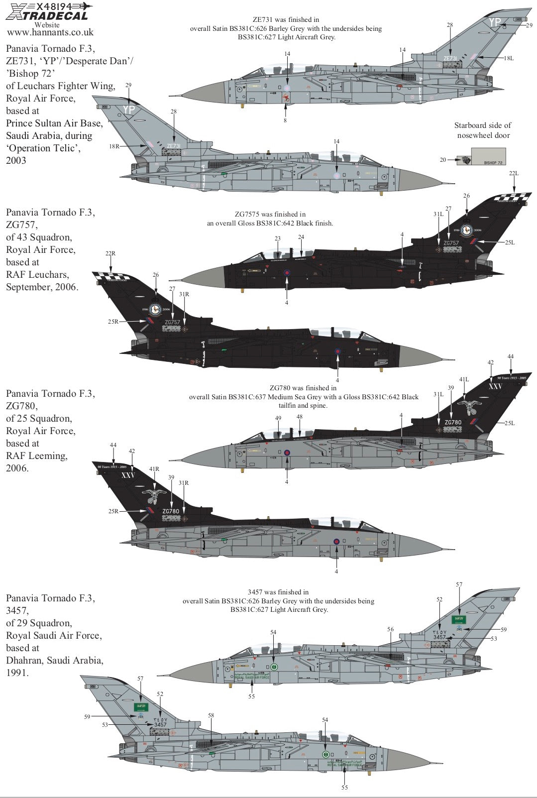 Xtradecal 48194 1:48 Panavia Tornado F.3 Part 1