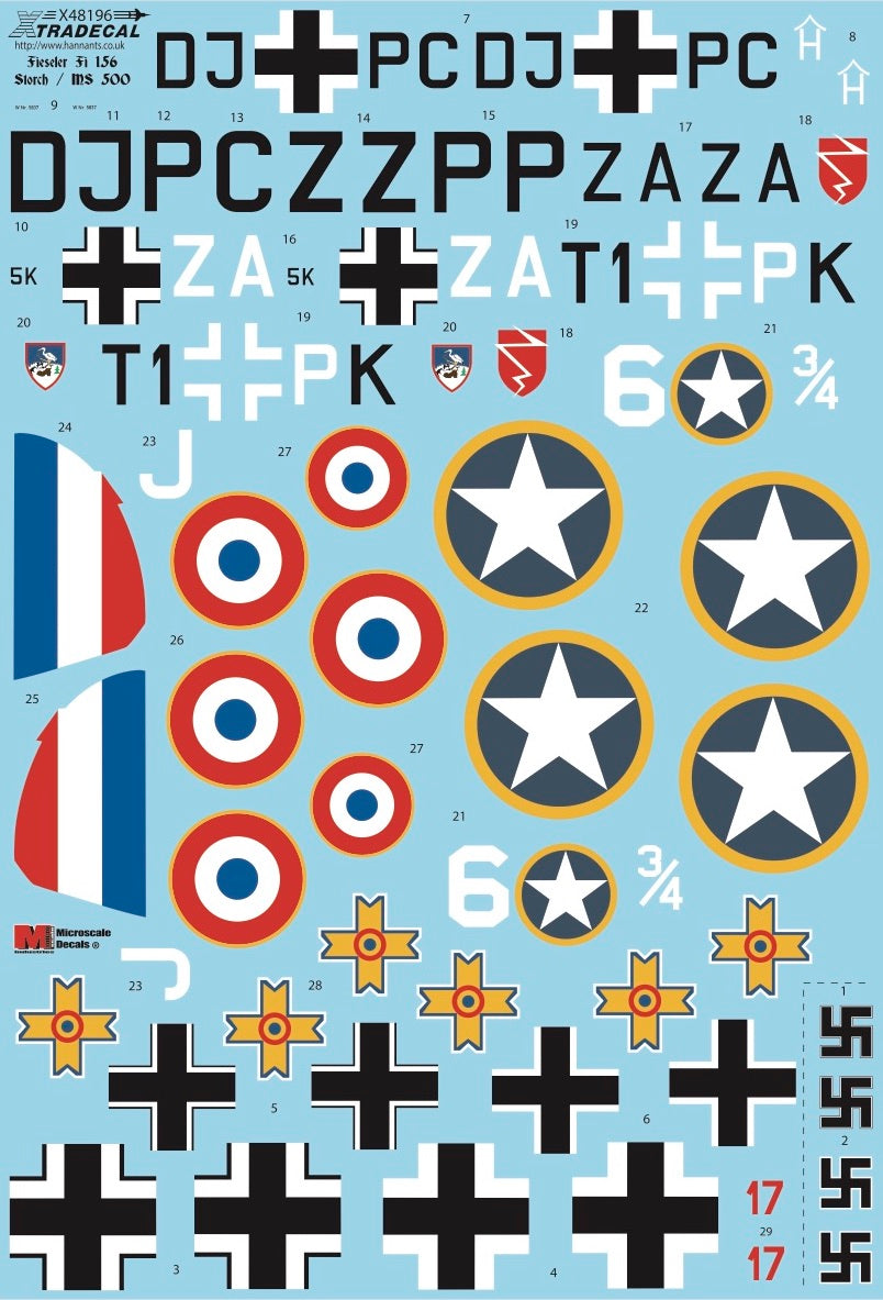 Xtradecal 48196 1:48 Fieseler Fi-156C-3 Storch & MS500