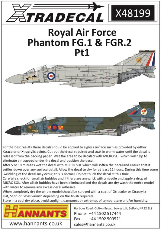 Xtradecal 48199 1:48 Royal Air Force Phantom FG.1 & FGR.2 Part 1