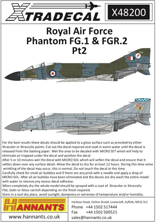 Xtradecal 48200 1:48 Royal Air Force Phantom FG.1 & FGR.2 Part 2