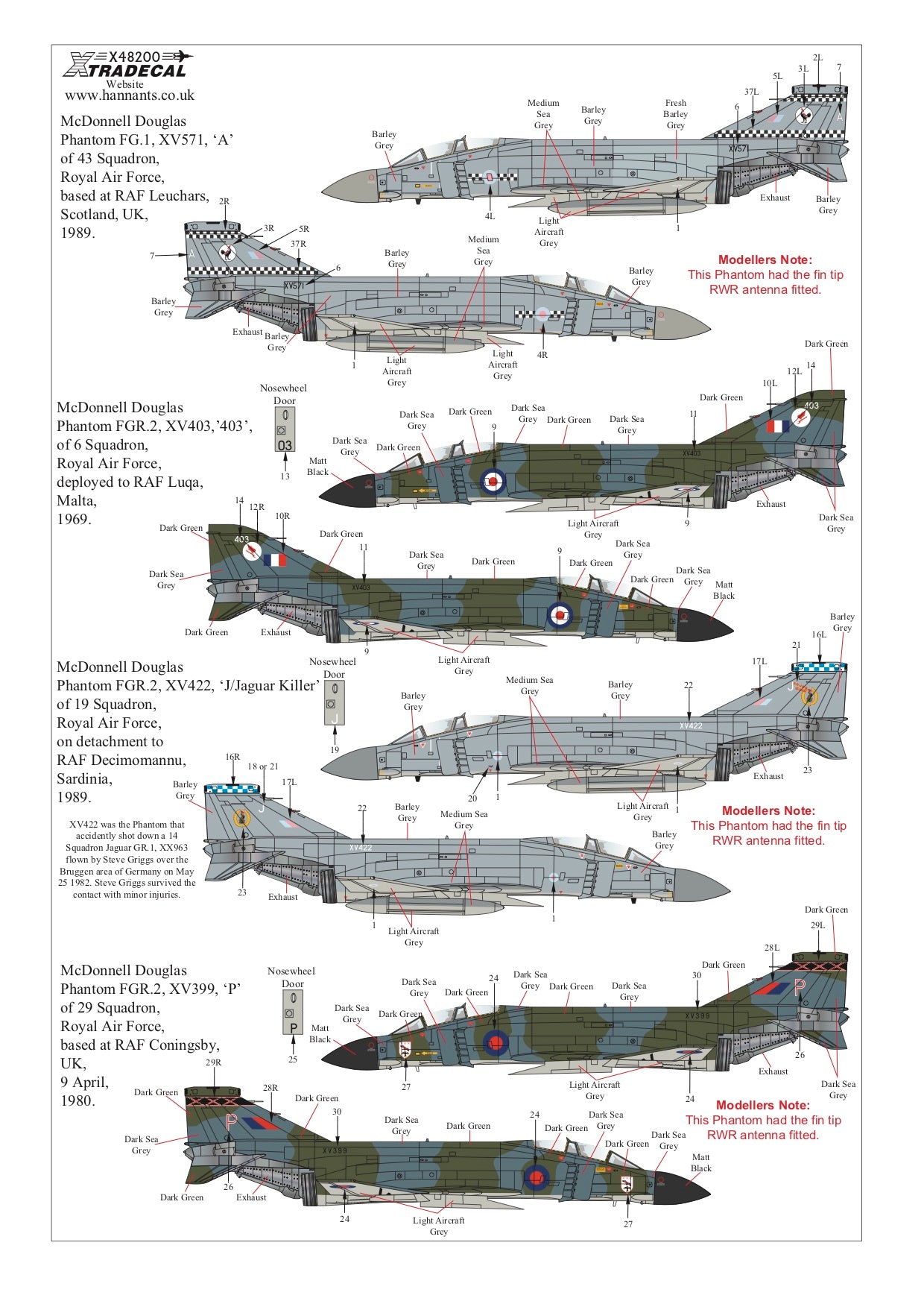 Xtradecal X48200 1:48 Phantom FG.1/FGR.2