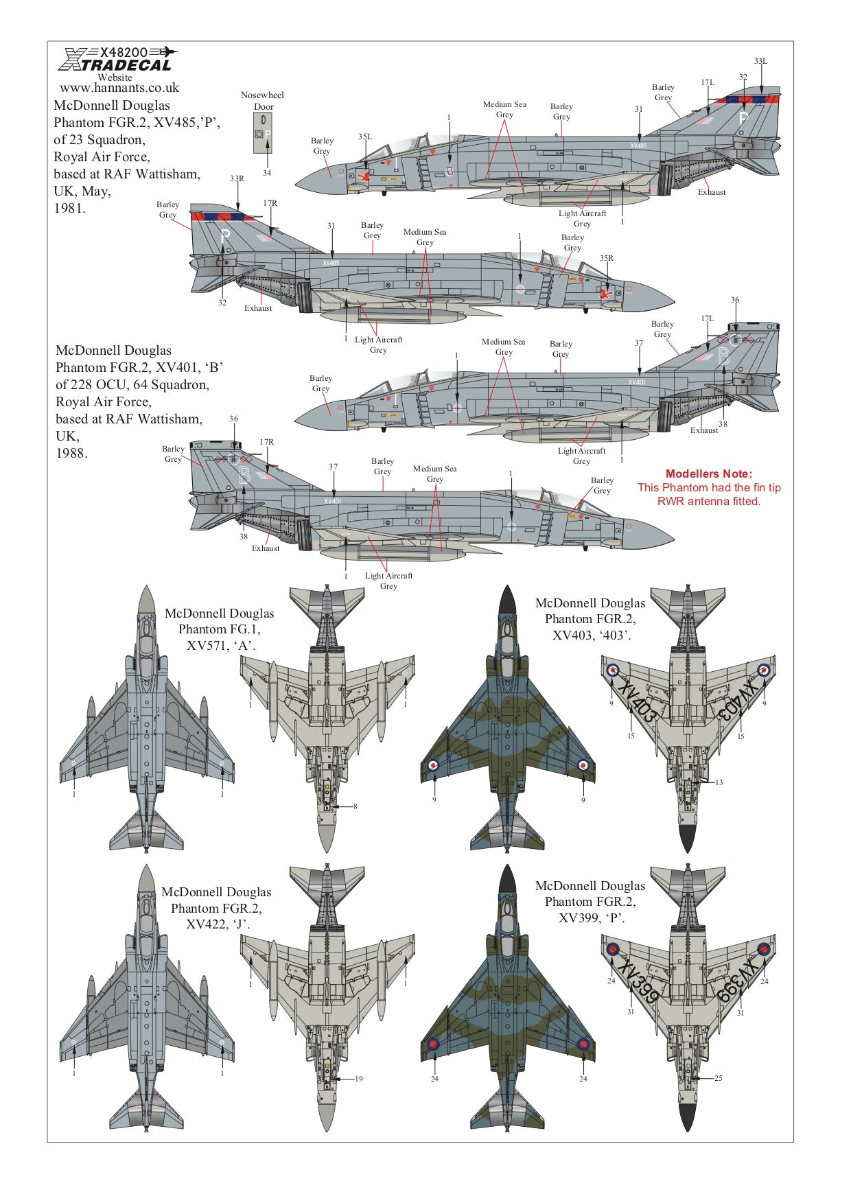 Xtradecal X48200 1:48 Phantom FG.1/FGR.2
