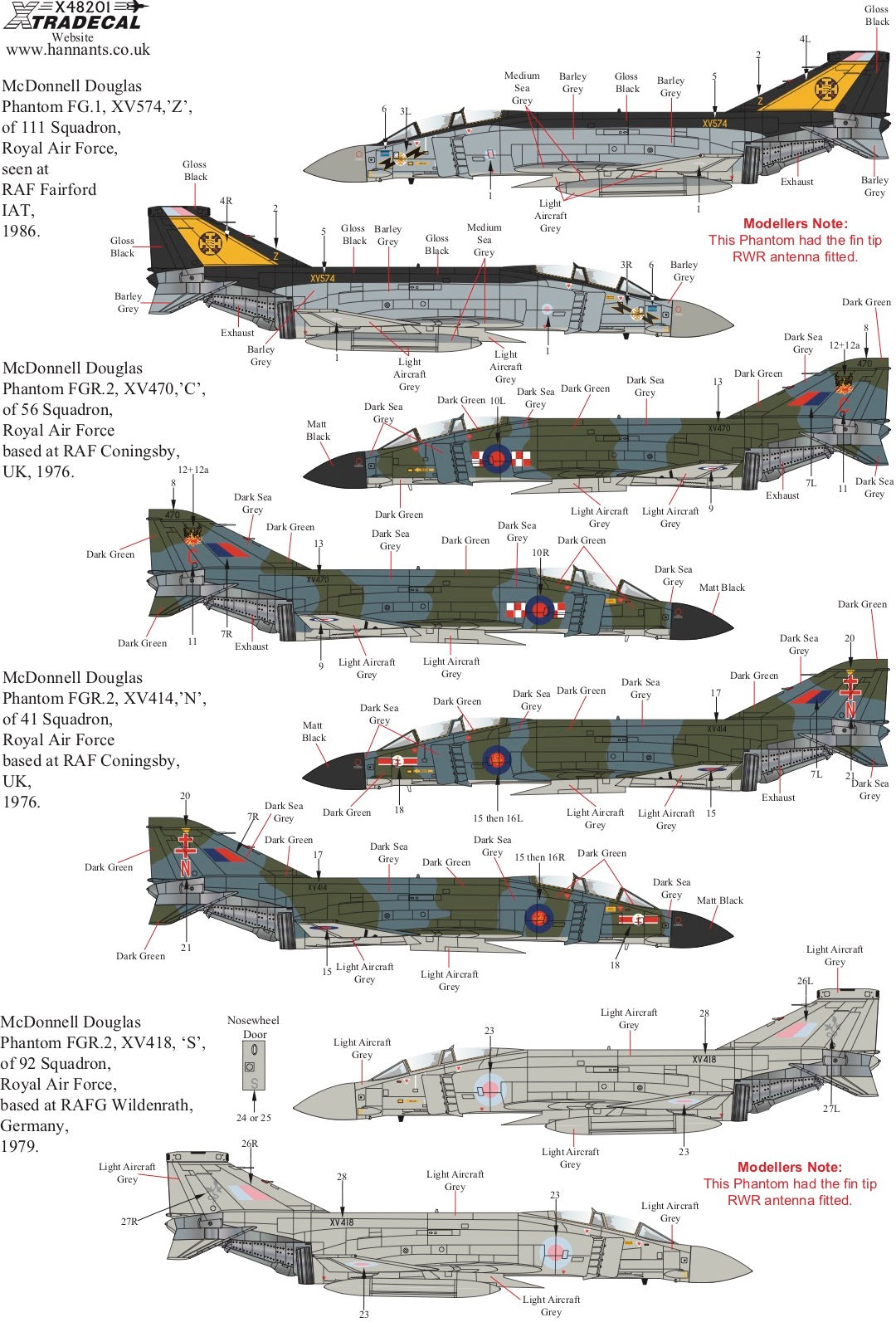 Xtradecal 48201 1:48 Royal Air Force Phantom FG.1 & FGR.2 Part 3