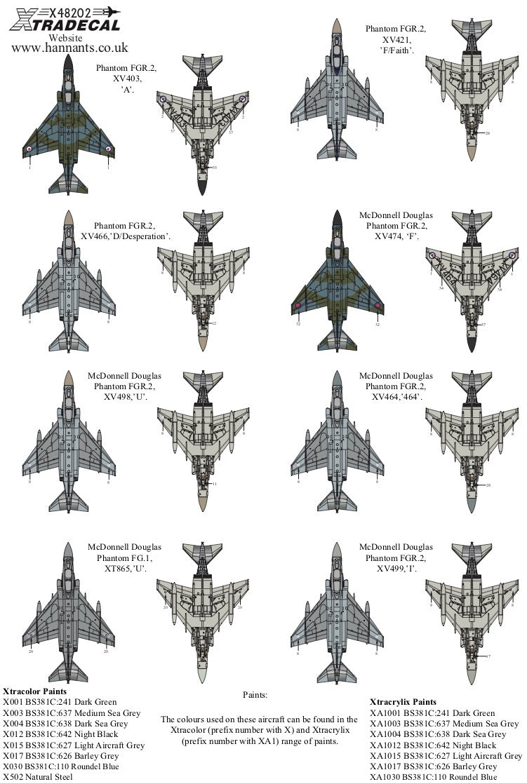 Xtradecal 48202 1:48 Royal Air Force Phantom FG.1 & FGR.2 Part 4