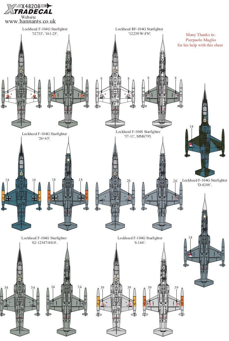 Xtradecal 48208 1:48 Lockheed F-104 Starfighter Collection Part 1