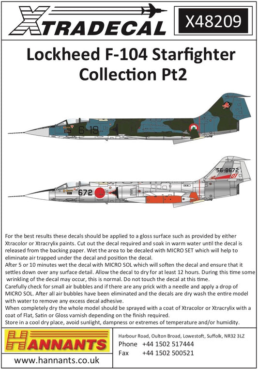 Xtradecal 48209 1:48 Lockheed F-104 Starfighter Collection Part 2