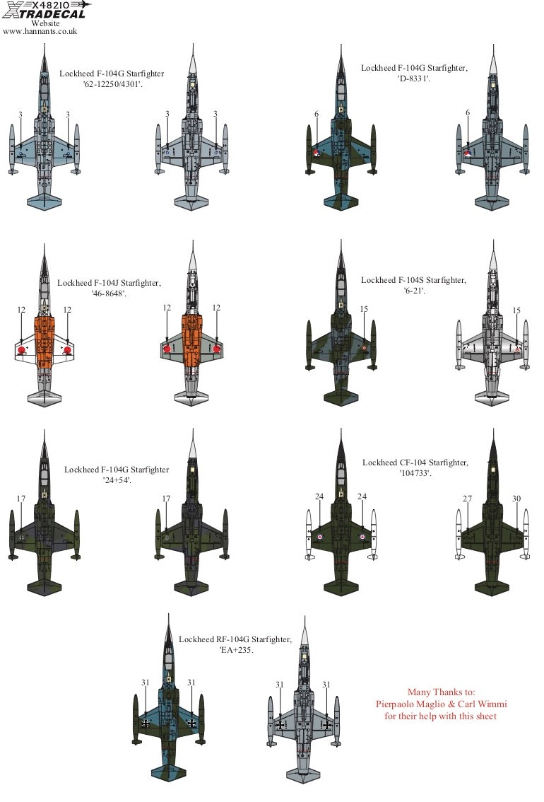 Xtradecal 48210 1:48 Lockheed F-104 Starfighter Collection Part 3