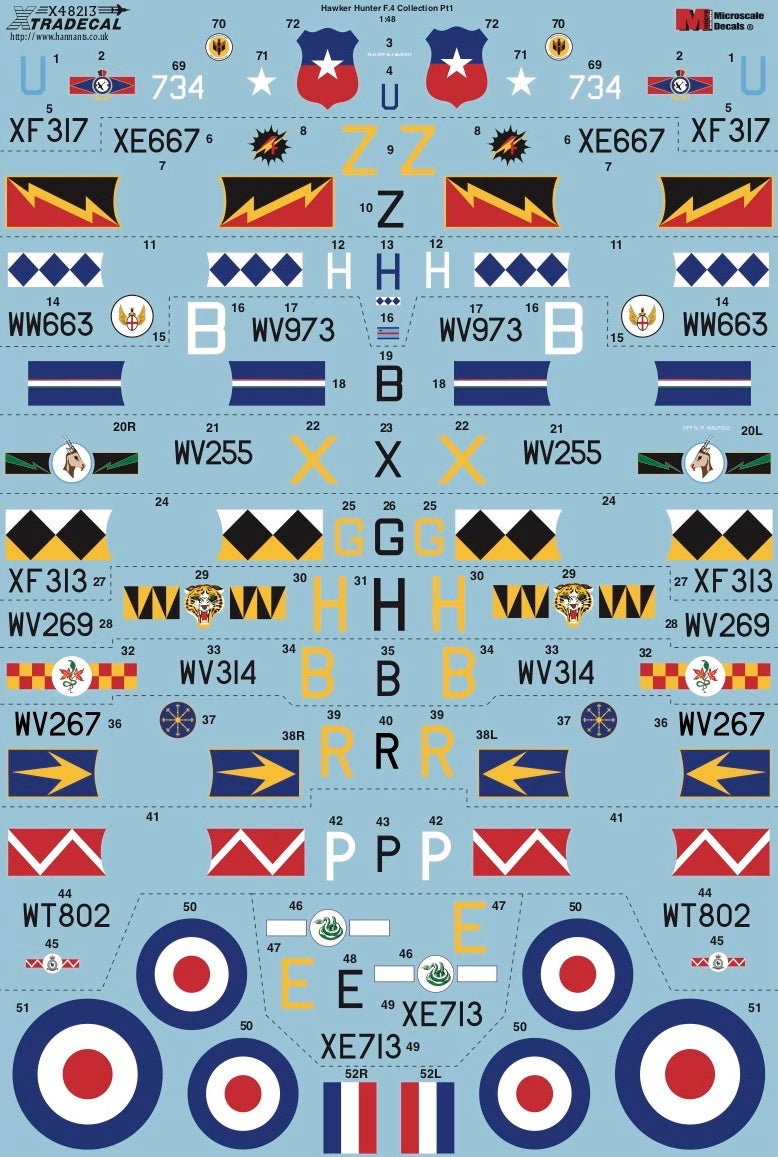 Xtradecal 48213 1:48 Hawker Hunter F.4