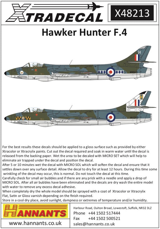 Xtradecal 48213 1:48 Hawker Hunter F.4