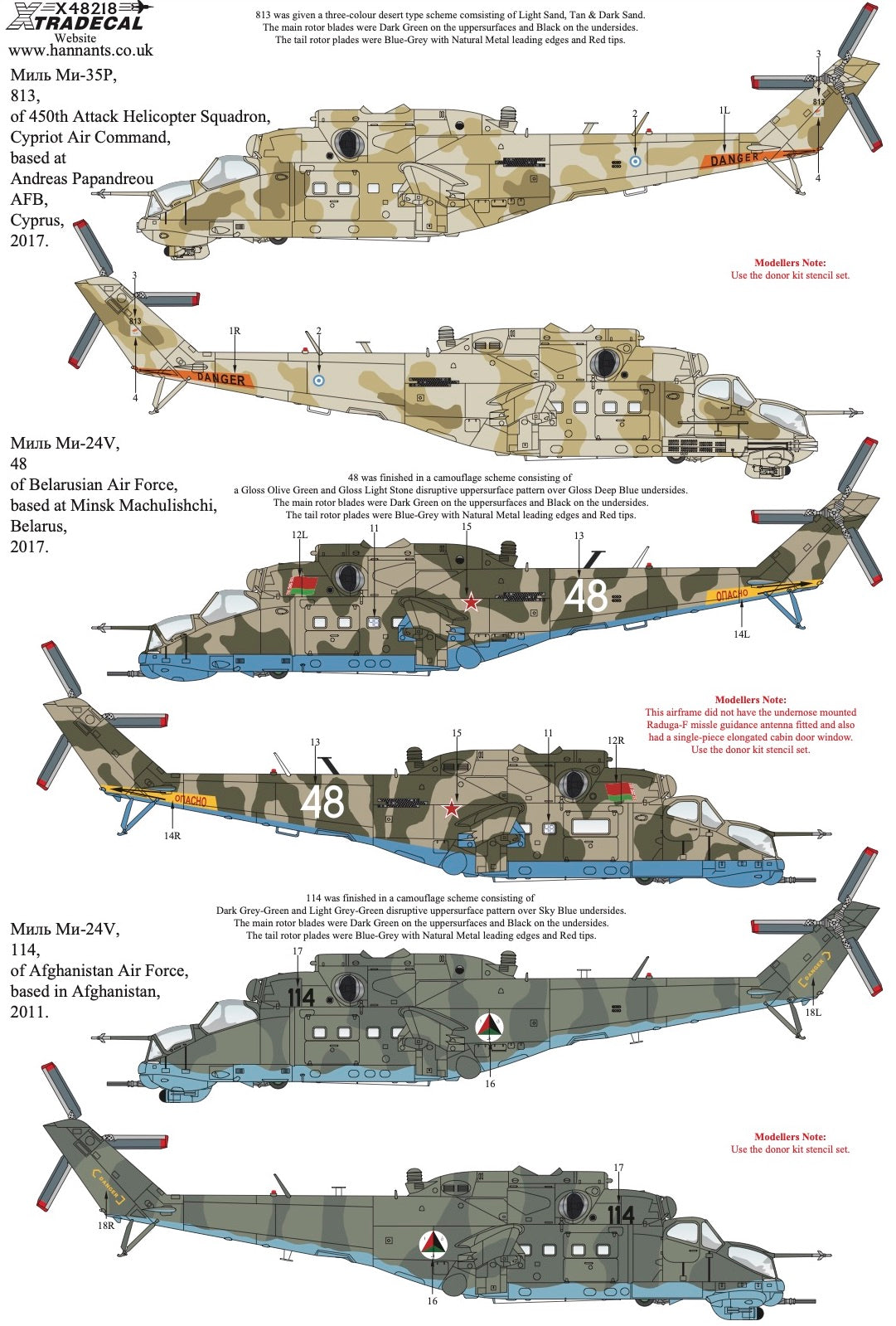 Xtradecal 48218 1:48 Mil Mi-24/35 Hind Collection