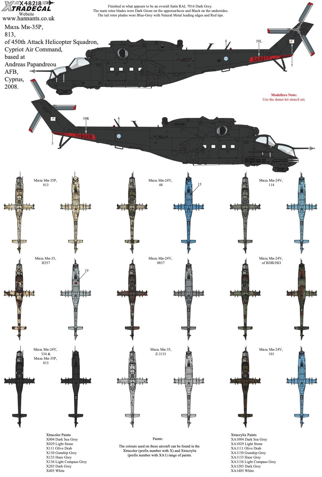 Xtradecal 48218 1:48 Mil Mi-24/35 Hind Collection