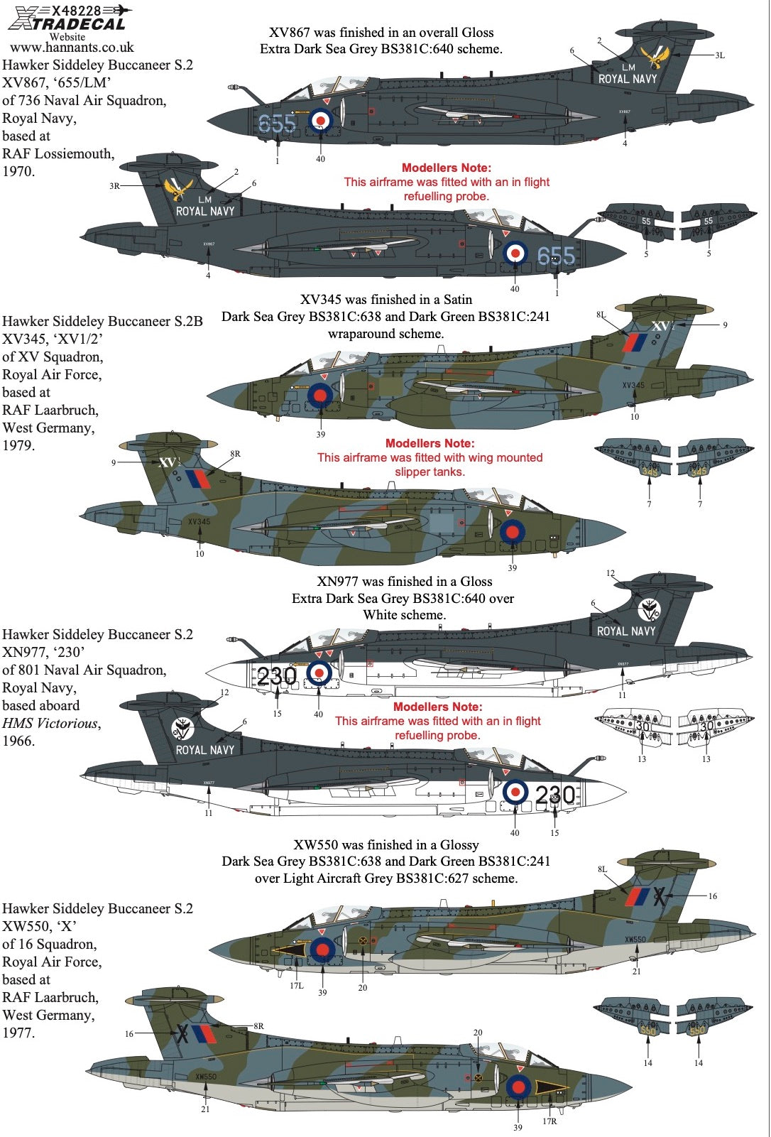 Xtradecal 48228 1:48 Blackburn Buccaneer S.2 Collection Part 1