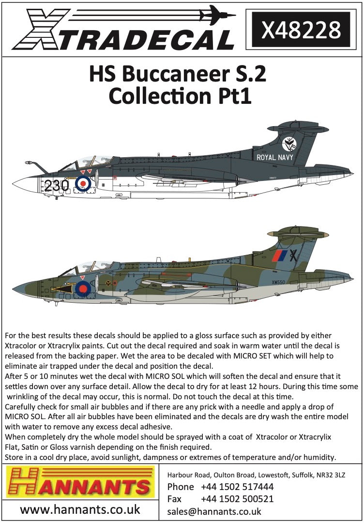 Xtradecal 48228 1:48 Blackburn Buccaneer S.2 Collection Part 1