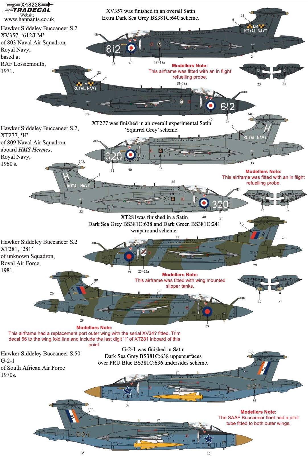 Xtradecal 48228 1:48 Blackburn Buccaneer S.2 Collection Part 1