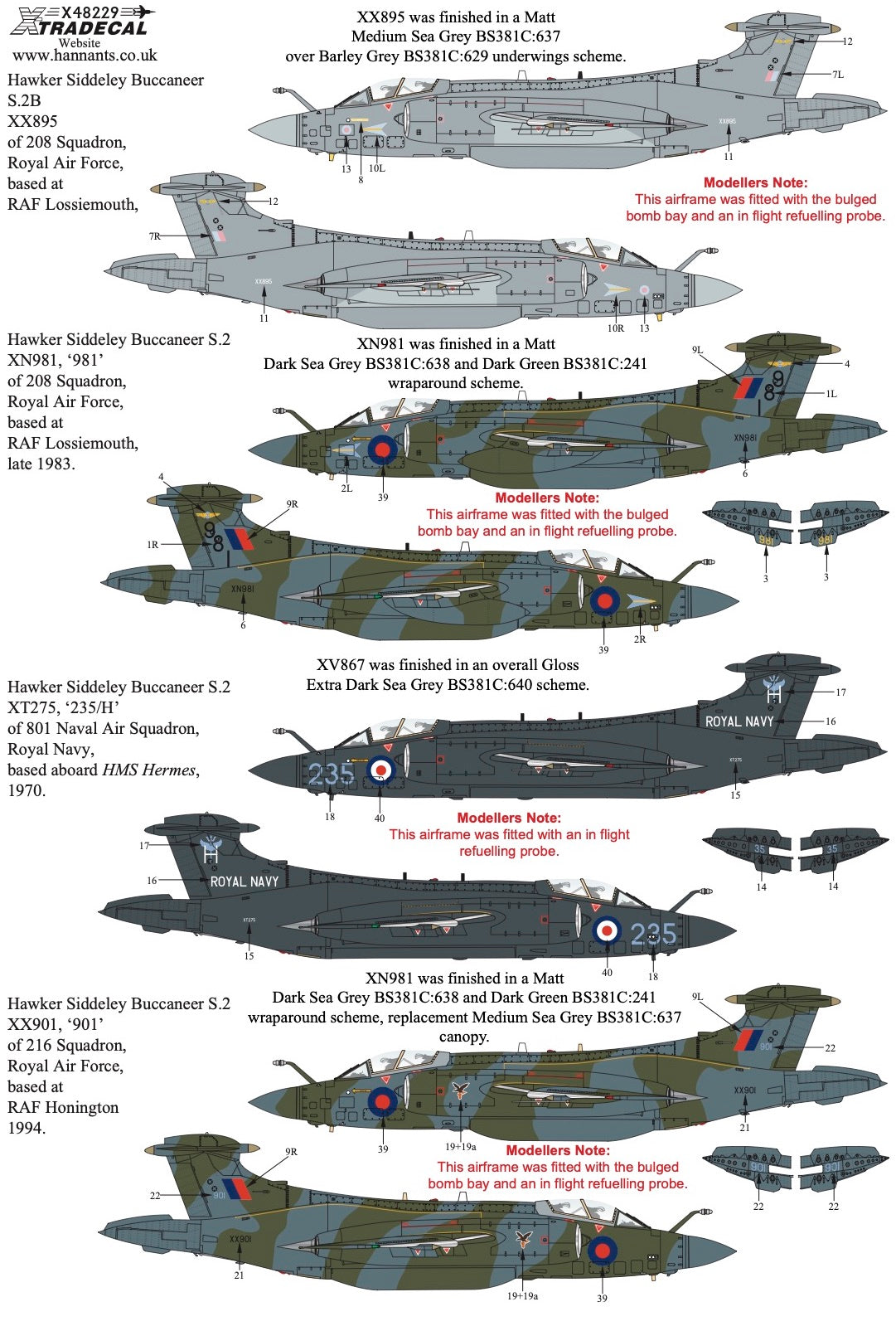 Xtradecal 48229 1:48 Blackburn Buccaneer S.2 Collection Part 2