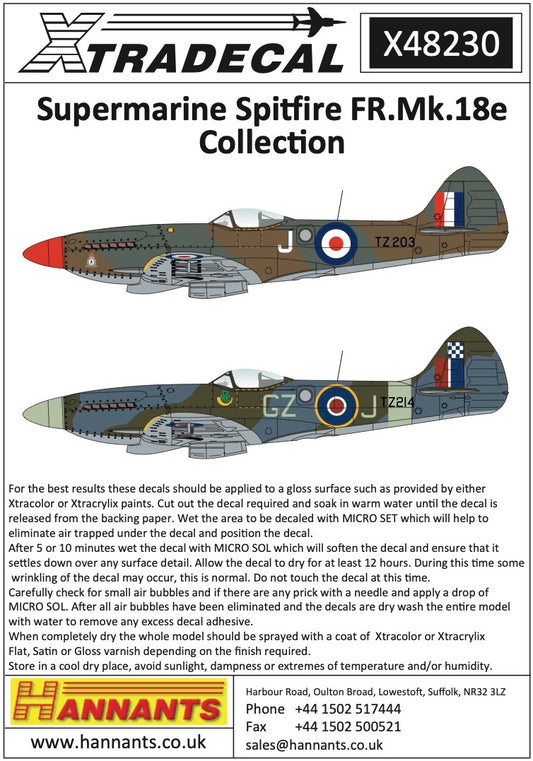 Xtradecal 48230 1:48 Supermarine Spitfire F Mk.XVIII Collection