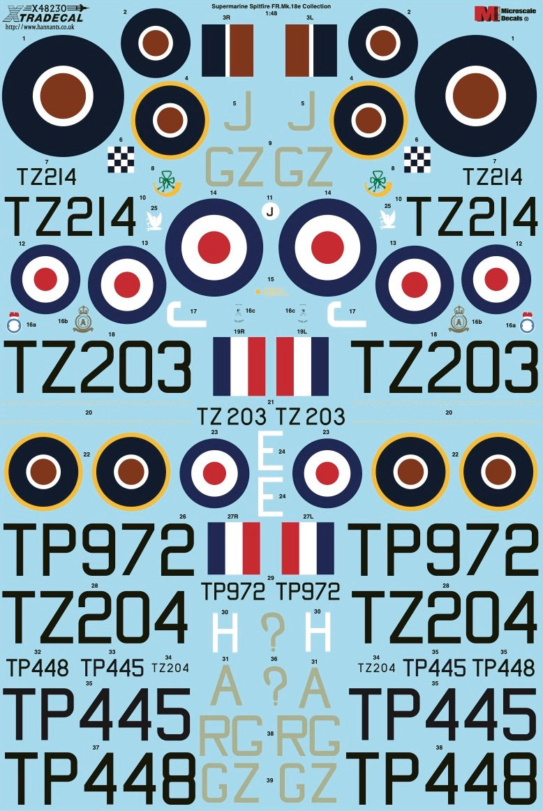 Xtradecal 48230 1:48 Supermarine Spitfire F Mk.XVIII Collection