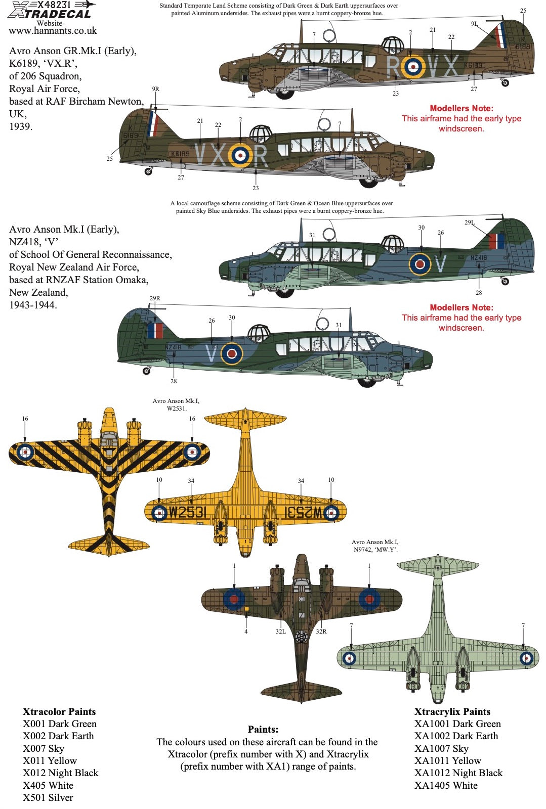 Xtradecal 48231 1:48 Avro Anson Mk.I Part 1