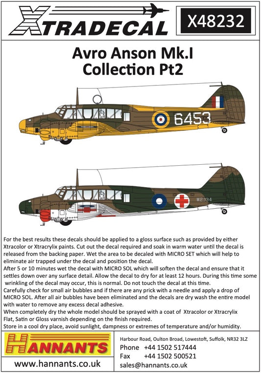 Xtradecal 48232 1:48 Avro Anson Mk.I Part 2