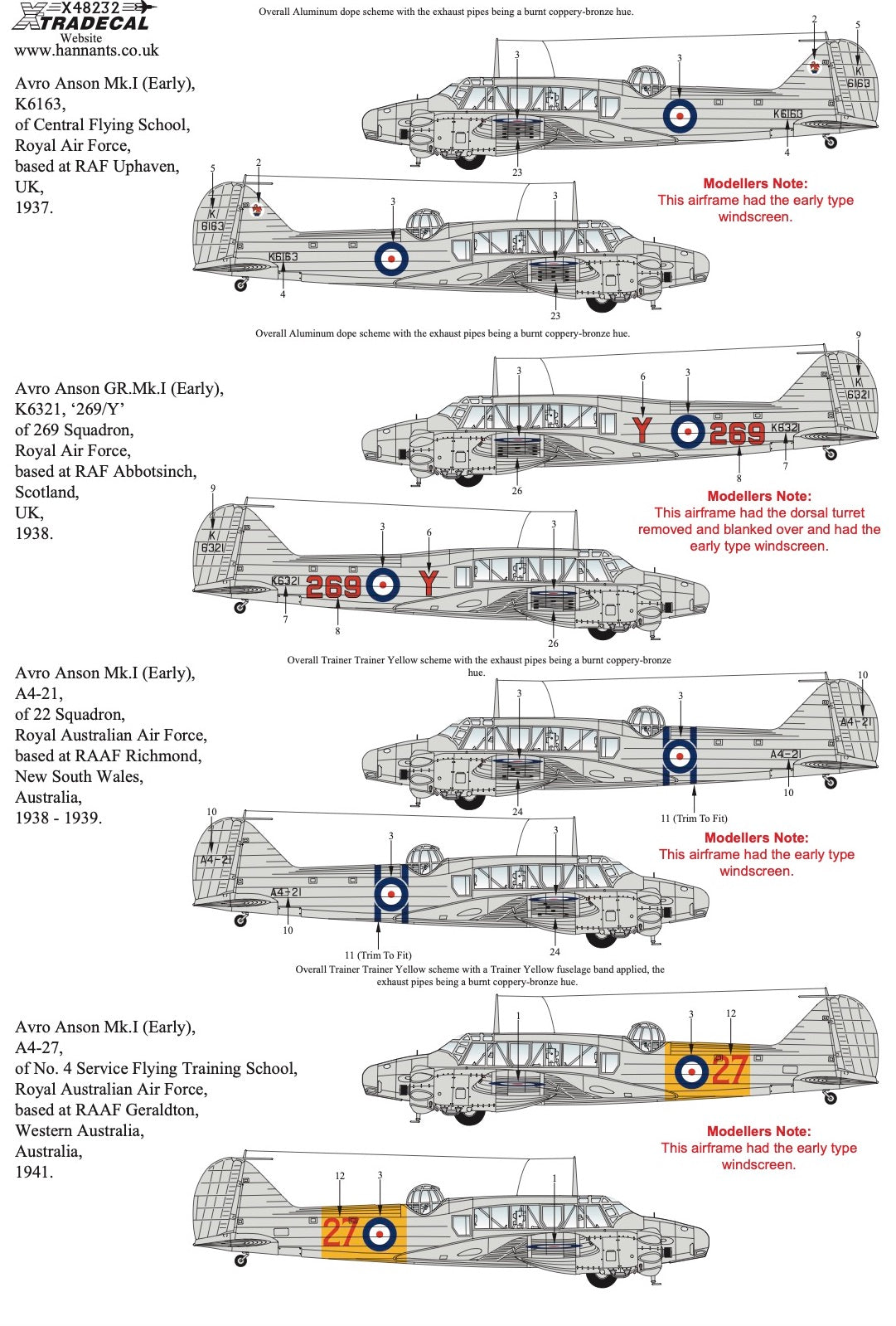 Xtradecal 48232 1:48 Avro Anson Mk.I Part 2