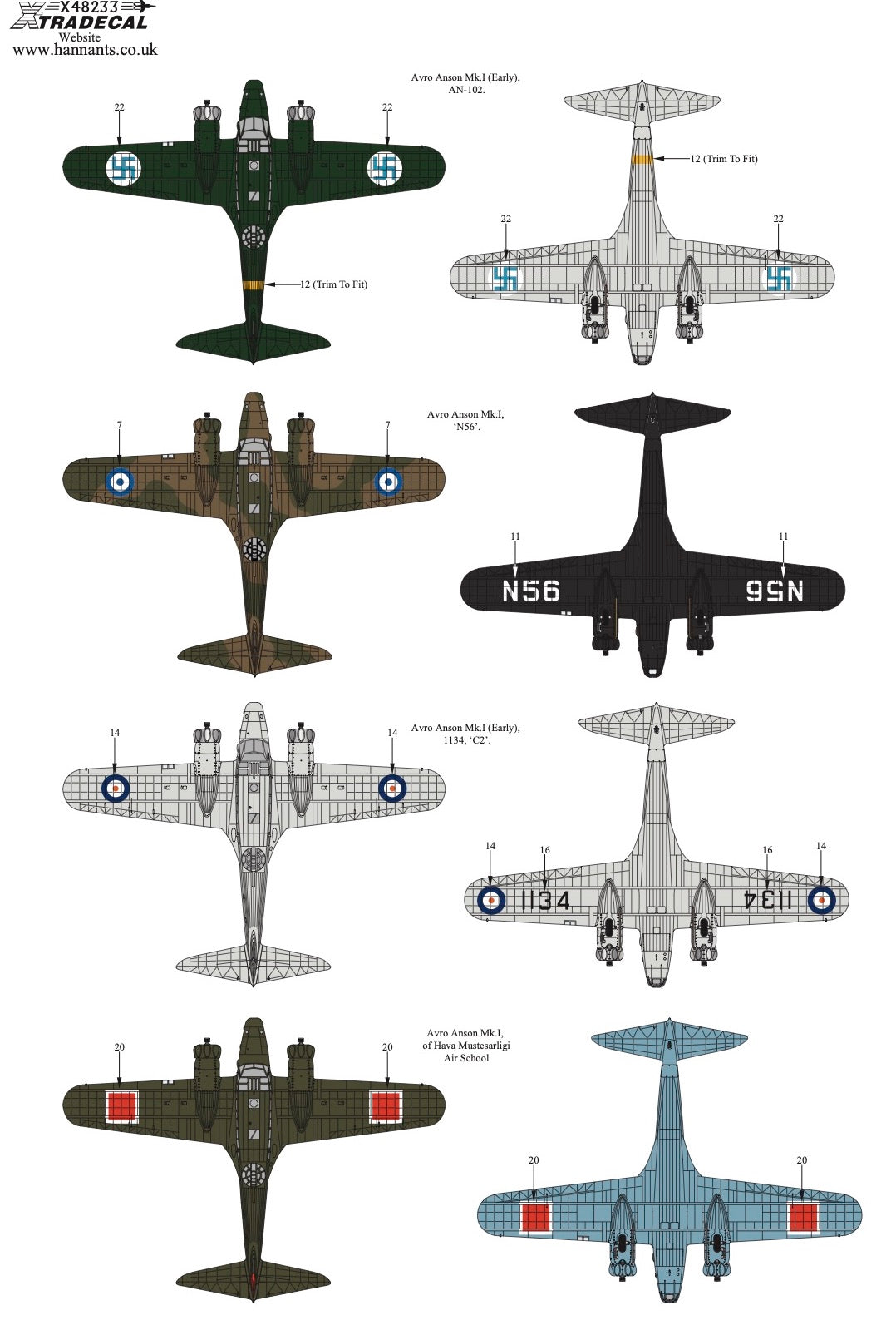 Xtradecal 48233 1:48 Avro Anson Mk.I Part 3