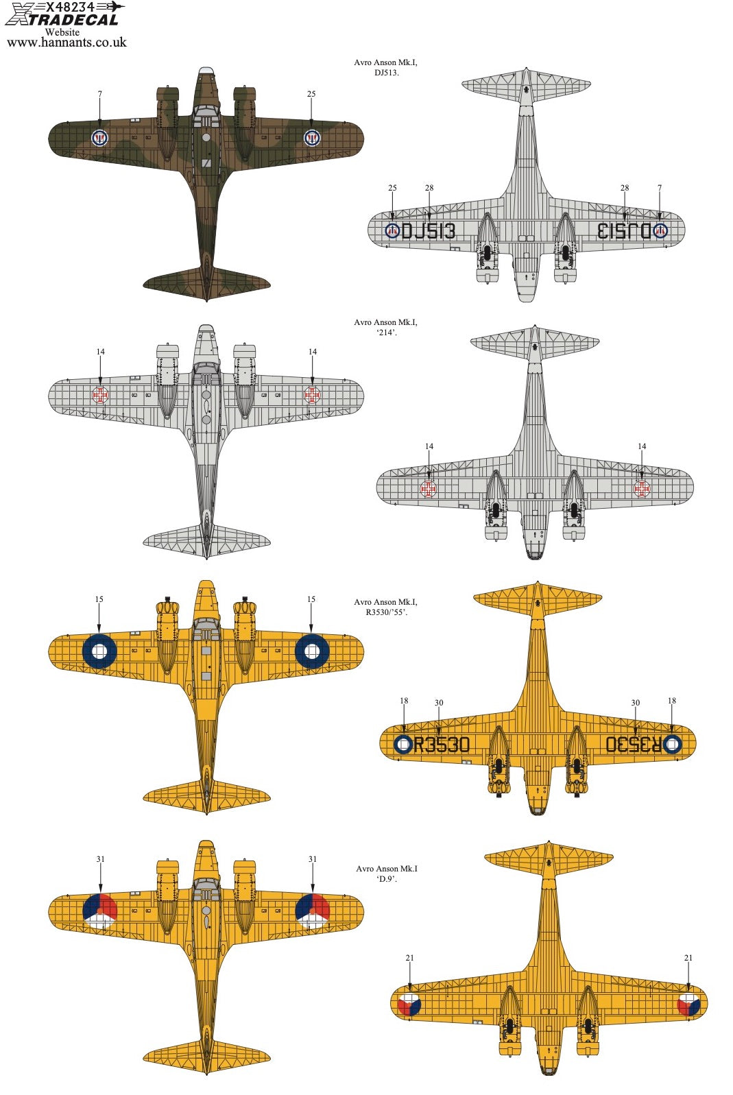 Xtradecal 48234 1:48 Avro Anson Mk.I Part 4