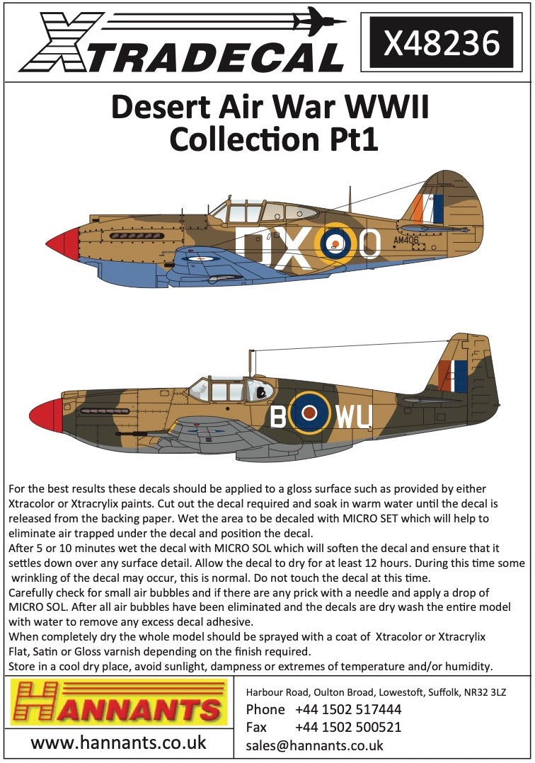 Xtradecal 48236 1:48 Desert Air War WWII Collection Part 1