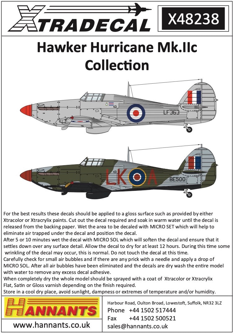 Xtradecal 48238 1:48 Hawker Hurricane Mk.IIc Collection