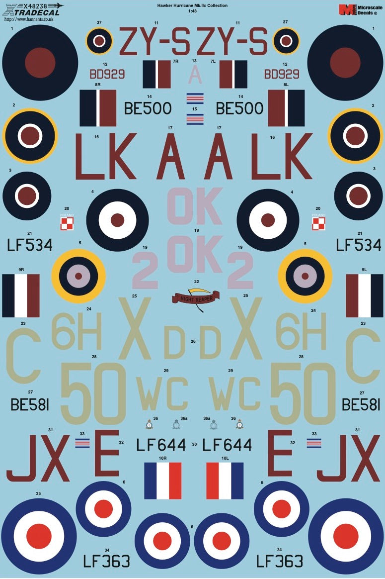 Xtradecal 48238 1:48 Hawker Hurricane Mk.IIc Collection