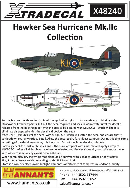 Xtradecal 48240 1:48 Hawker Sea Hurricane Mk.IIc Collection