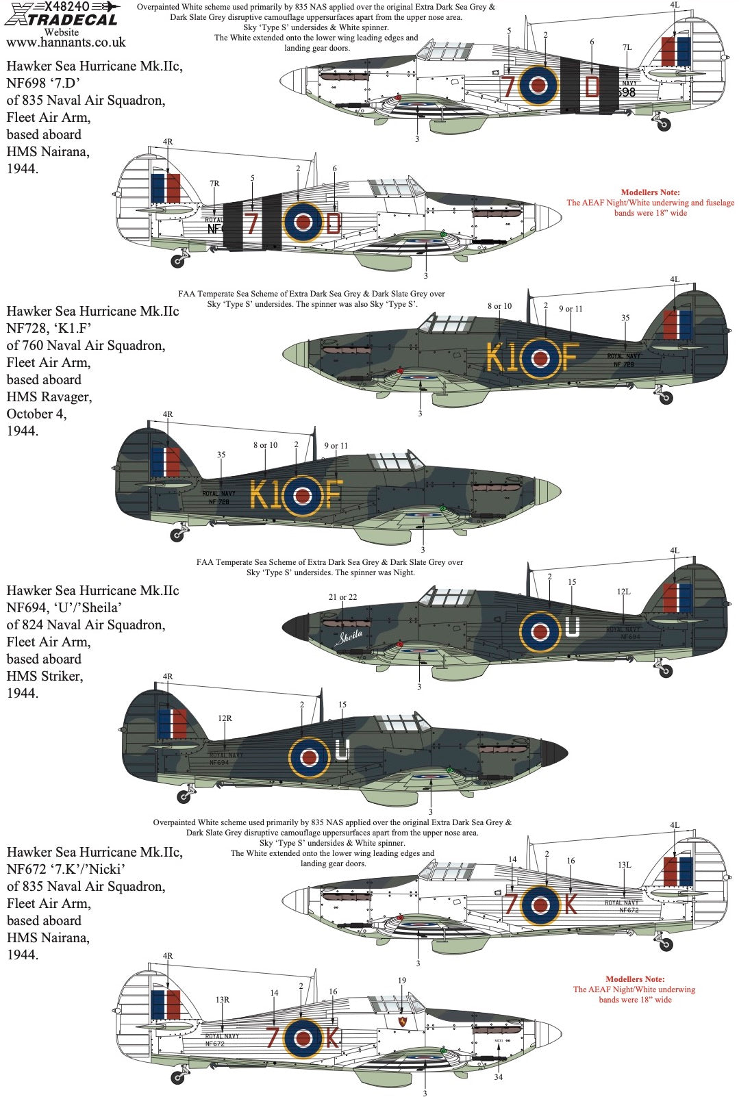 Xtradecal 48240 1:48 Hawker Sea Hurricane Mk.IIc Collection